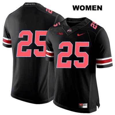 Women's NCAA Ohio State Buckeyes Brendon White #25 College Stitched No Name Authentic Nike Red Number Black Football Jersey CX20U67YJ